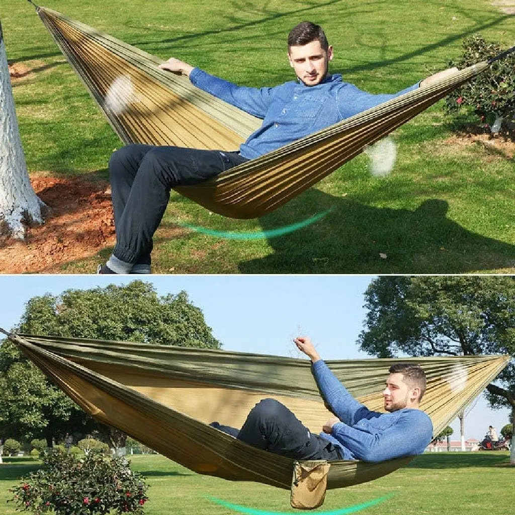 Recreation Single Double Hammock Adult Outdoor Backpacking Travel Survival Hunting Sleeping Bed Portable with 2 Straps 2 Carabiner Gifts for Hikers