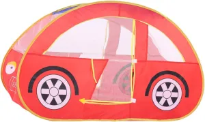 Red Mesh Car Game Tent Foldable Indoor Castle for Durable Play Tent with Spacious Design for Ages Easy Setup Cleaning for Imaginative Play