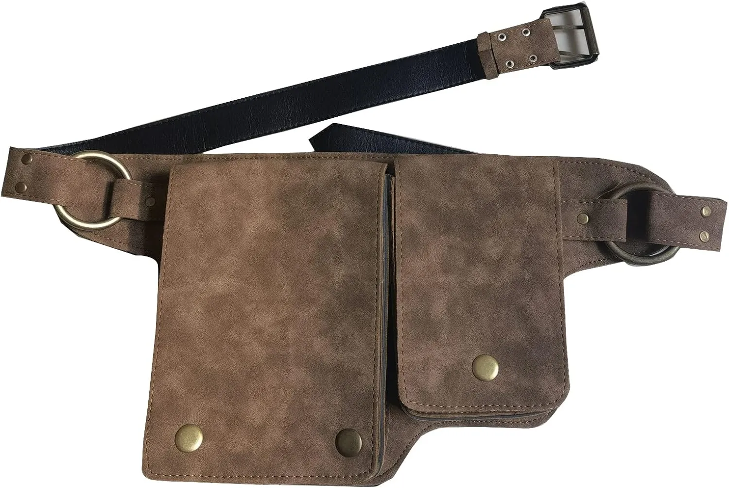 Resnan Leather Waist Pack Drop Leg Bag Unisex Belt Multi-Purpose Outdoor Sports Tactical Cycling Riding Hiking Camping Pouch (Khaki)