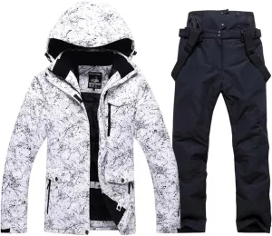 RIUIYELE Women's Ski Jackets and Pants Set Waterproof Insulated Snowsuit Winter Warm Skisuit Fashion Snowboarding Snow Coat