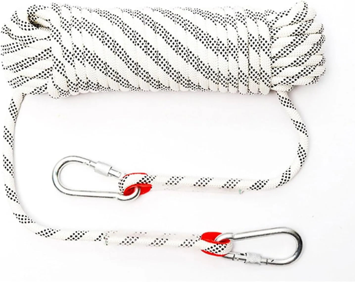 Rock climbing rope, static climbing rope, safety rope for outdoors, with 2 buckles for climbing, climbing artist climbs the tree to rescue the hook, life rope and cu