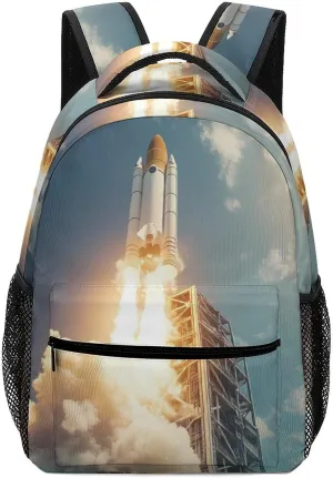 Rocket Launch Travel Backpack for Men Women Lightweight Computer Laptop Bag Casual Daypack