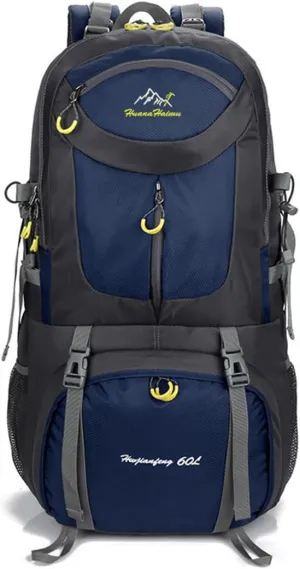 Rojeam Travel Hiking Backpack 40L/50L/60L Daypack for Sport Outdoor Cycling Trekking Climbing Camping, Navy Blue, 60L