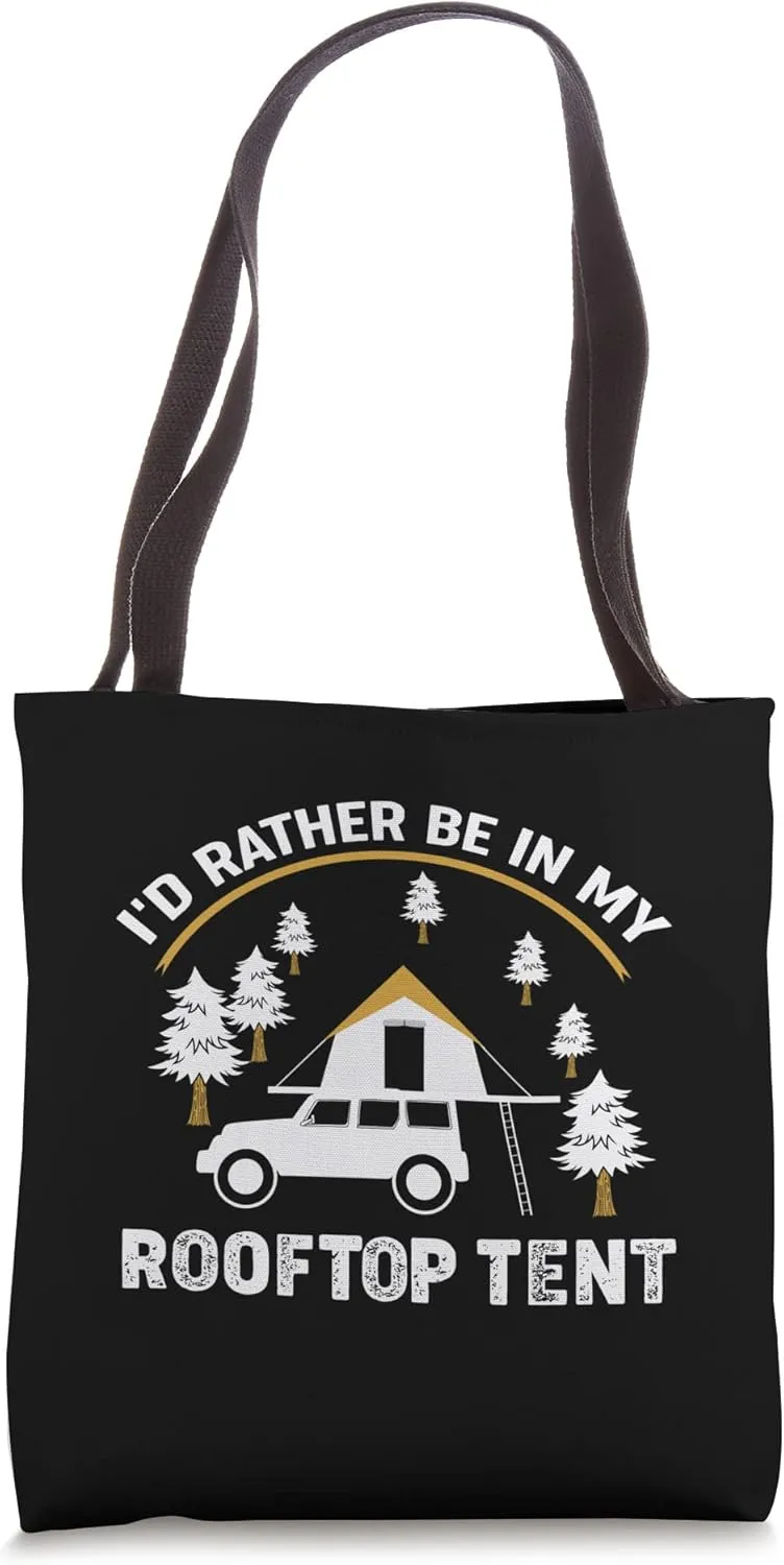 Rooftop Tent Camper Nature Enthusiasts Tote Bag
