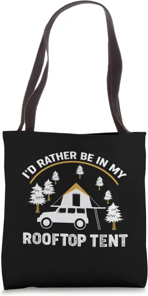 Rooftop Tent Camper Nature Enthusiasts Tote Bag