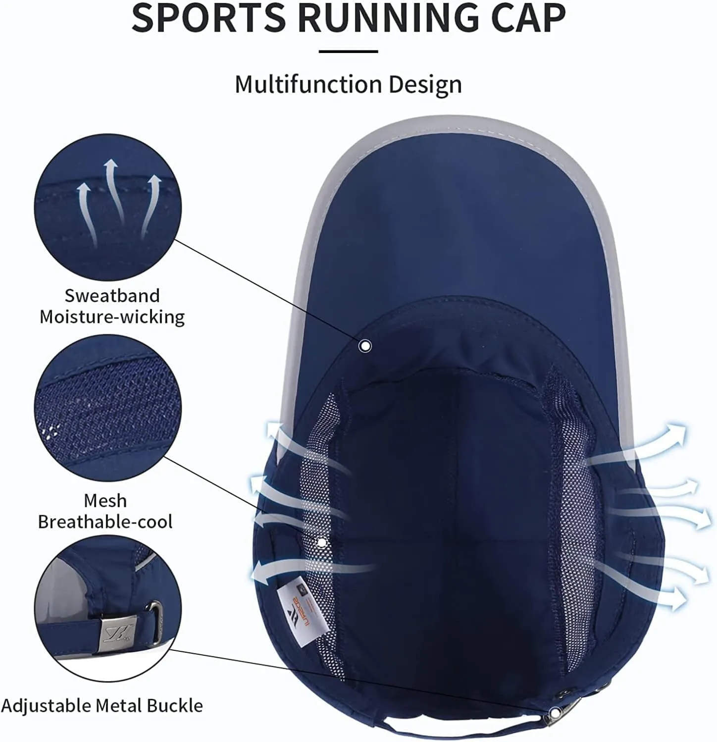 Running Hat Mesh Sports Cap Lightweight Quick Drying Runner Cap for Men Women