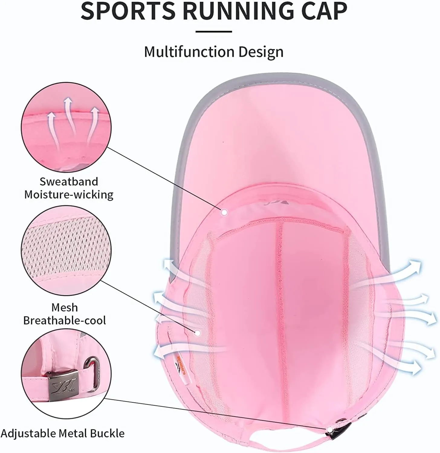 Running Hat Mesh Sports Cap Lightweight Quick Drying Runner Cap for Men Women