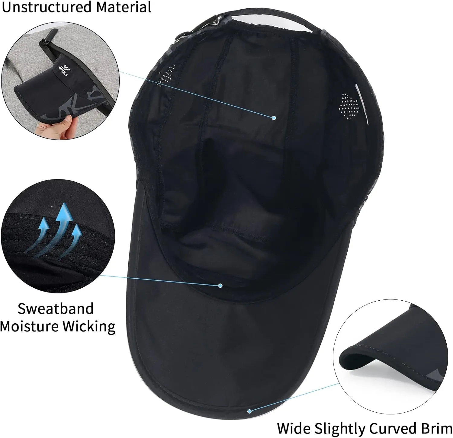 Running Hat Outdoor Sun Protection Hat Mesh Quick Dry Hat Thin Cool Baseball Cap for Women and Men