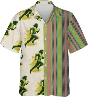 Running Marathon Hawaiian Shirts for Men - Runner Button Down Mens Hawaiian Shirts Short Sleeve Luau Beach Shirt Series 26