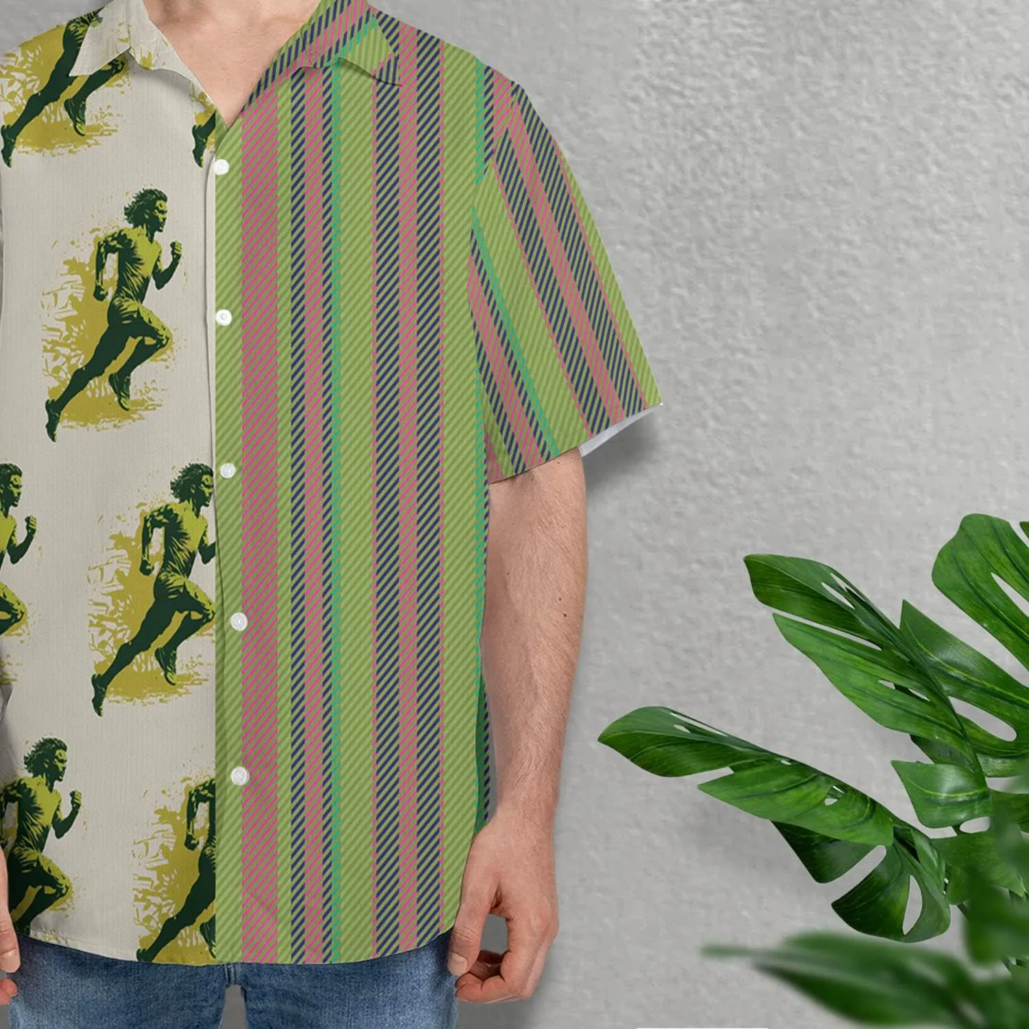 Running Marathon Hawaiian Shirts for Men - Runner Button Down Mens Hawaiian Shirts Short Sleeve Luau Beach Shirt Series 26