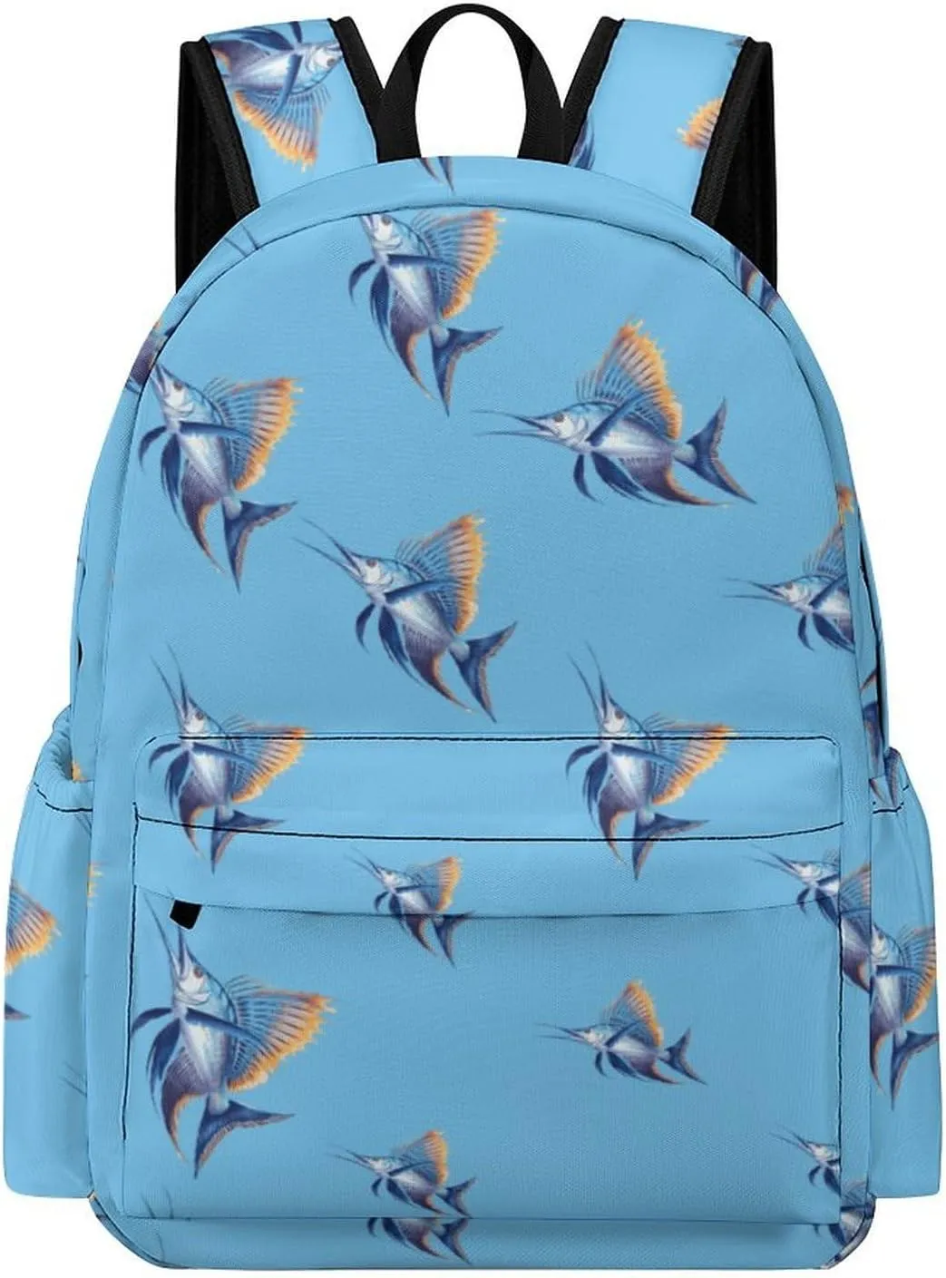Sailfish Print Backpack Casual Daypack Lightweight Laptop Bag for Men And Women Travel Work