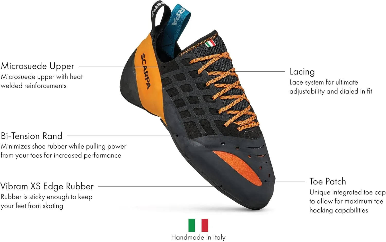 SCARPA Instinct Lace Rock Climbing Shoes for Sport Climbing and Bouldering