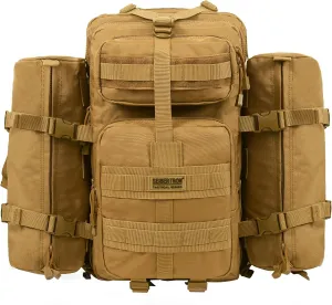 Seibertron Falcon Water Repellent Hiking Camping Backpack Compact Pack Summit Bag Khaki 37L(1 2)