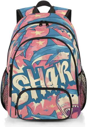 Shark Carry on Travel Backpack for Women Men Water resistant Lightweight Rucksack Backpack for Weekender Casual Work Hiking Blue Shark