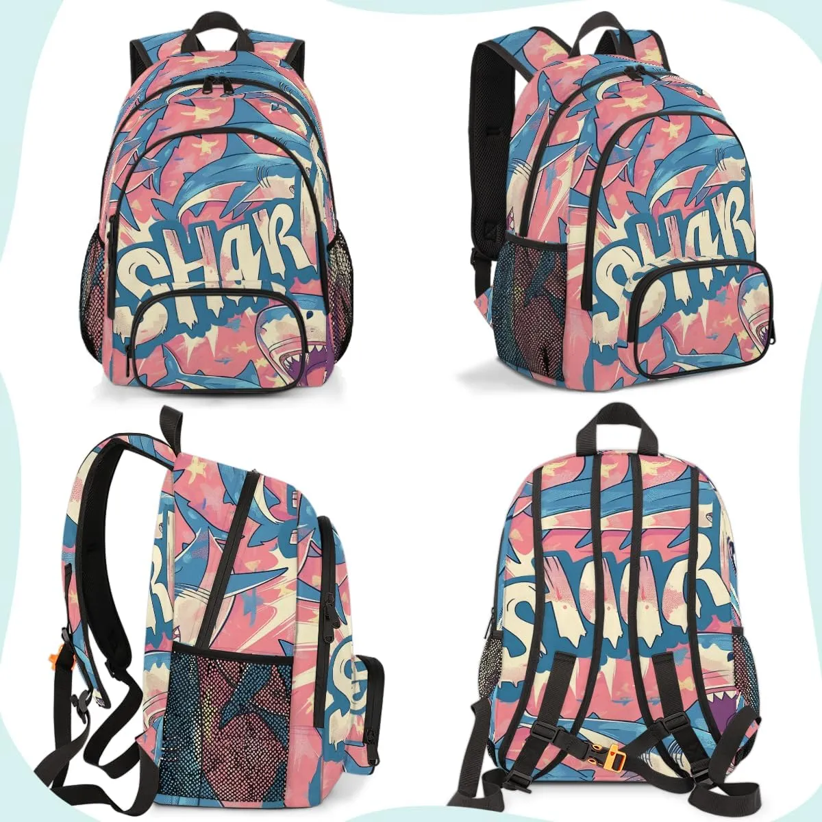 Shark Carry on Travel Backpack for Women Men Water resistant Lightweight Rucksack Backpack for Weekender Casual Work Hiking Blue Shark