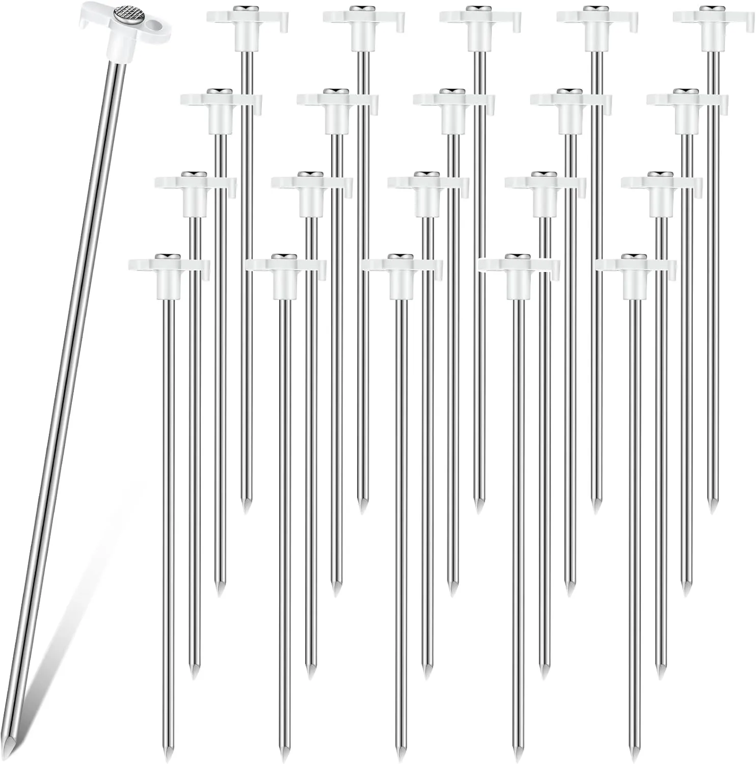 Shimeyao 10" Tent Stakes Camping Heavy Duty Stakes Bulk Metal Ground Pegs Camping Spikes Galvanized for Outdoor Pitching Canopy