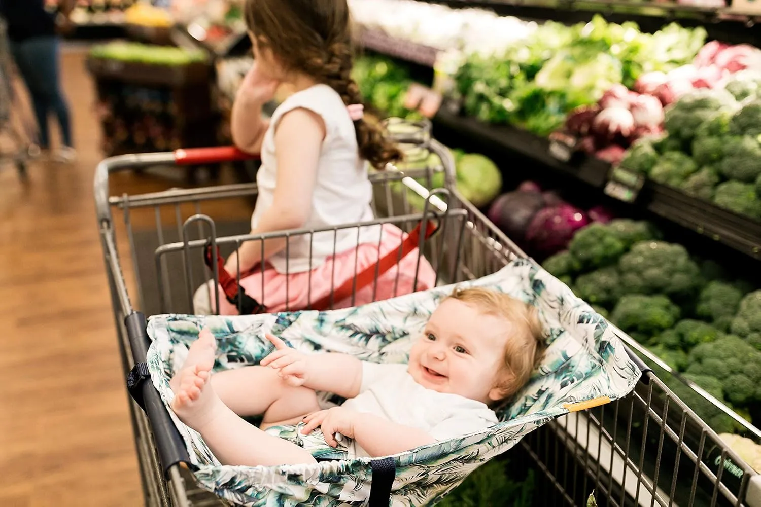 Shopping Cart Hammock for Infants and Toddlers, Cart Seats for Babies, for All Car Seat Models, Grocery Cart Hammock for Baby, Capacity of up to 50 lbs, Tropical Days
