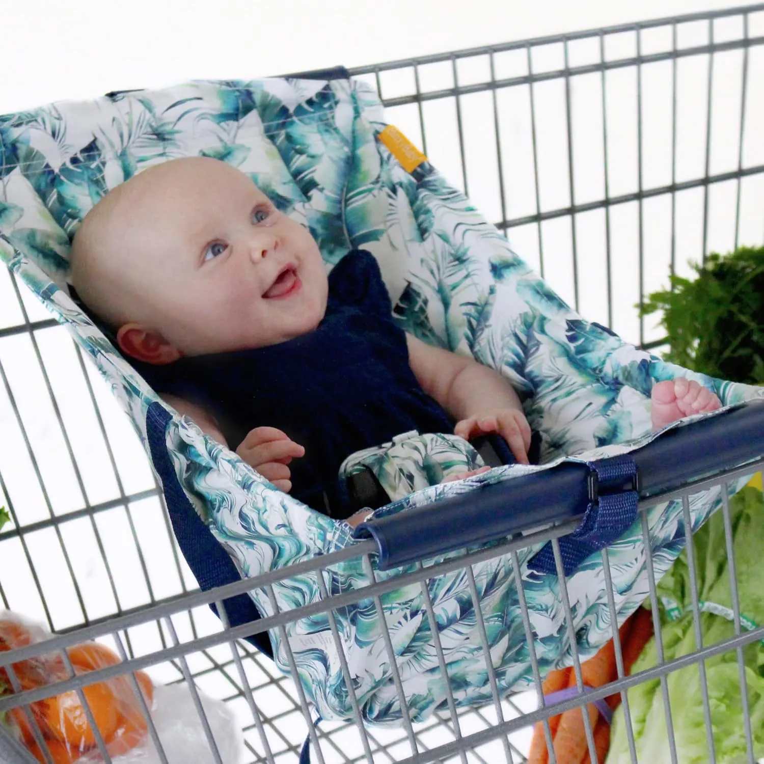 Shopping Cart Hammock for Infants and Toddlers, Cart Seats for Babies, for All Car Seat Models, Grocery Cart Hammock for Baby, Capacity of up to 50 lbs, Tropical Days