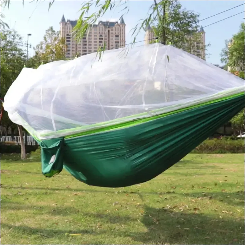 Single and Double Size Nylon Fabric Portable Travel Outdoor Camping Hanging Sleeping  Hammock with Mosquito Net