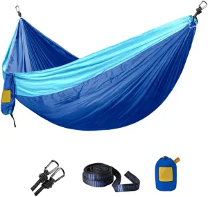 Single Double Hammock Camping Swing Adult Outdoor Backpacking Travel Survival Hunting Sleeping Bed Portable with 2 Straps 2 Carabiner, 300cm×200cm