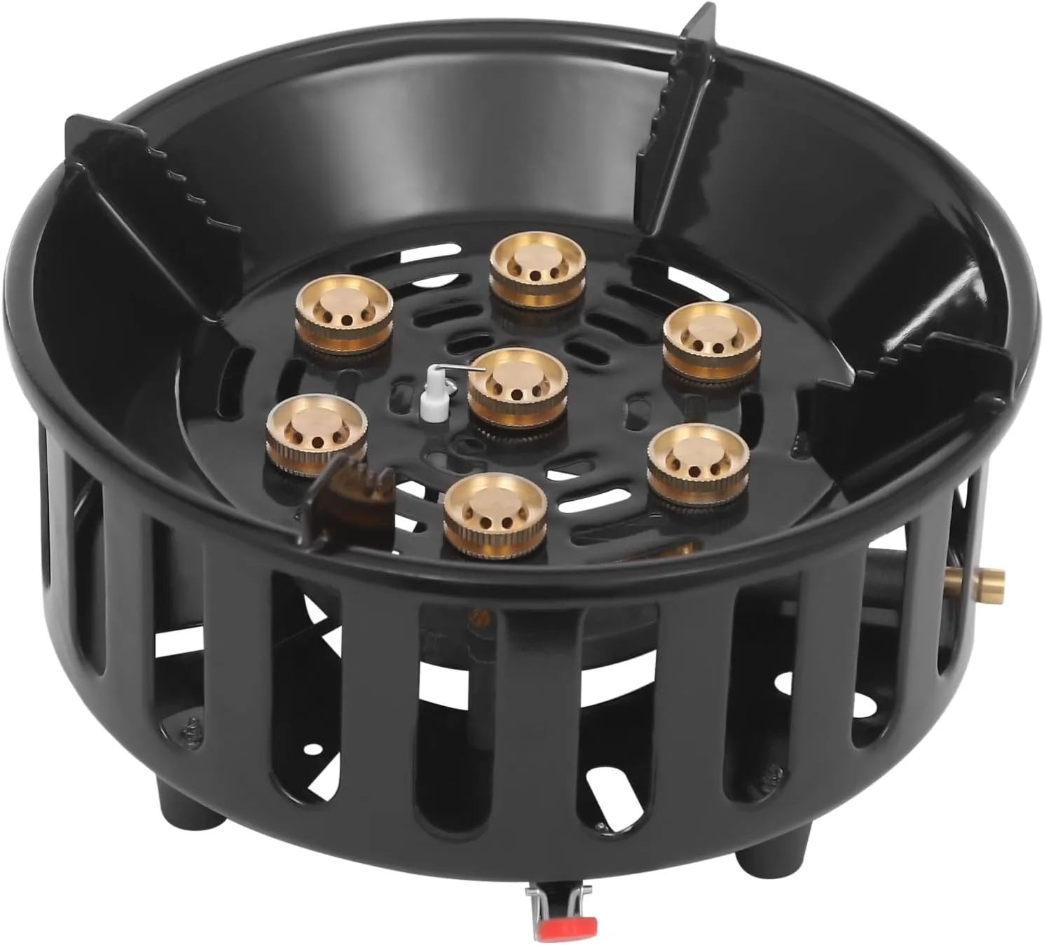 Single Propane Burner - 72,000 BTU Outdoor Cooking with 3 Adapters, Propane Burner Head for Camping, Food Boil, Home Brewing, with Carrying Bag