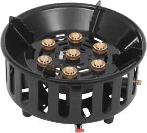 Single Propane Burner - 72,000 BTU Outdoor Cooking with 3 Adapters, Propane Burner Head for Camping, Food Boil, Home Brewing, with Carrying Bag
