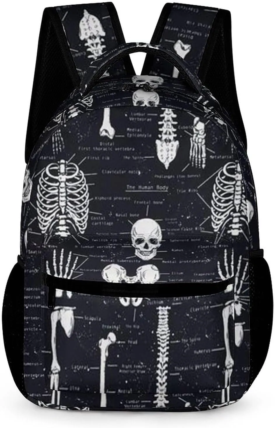 Skull Dark Skeleton Anatomy Travel Backpack Cute Laptop Bag Aesthetic Campus Backpack Casual Daypack