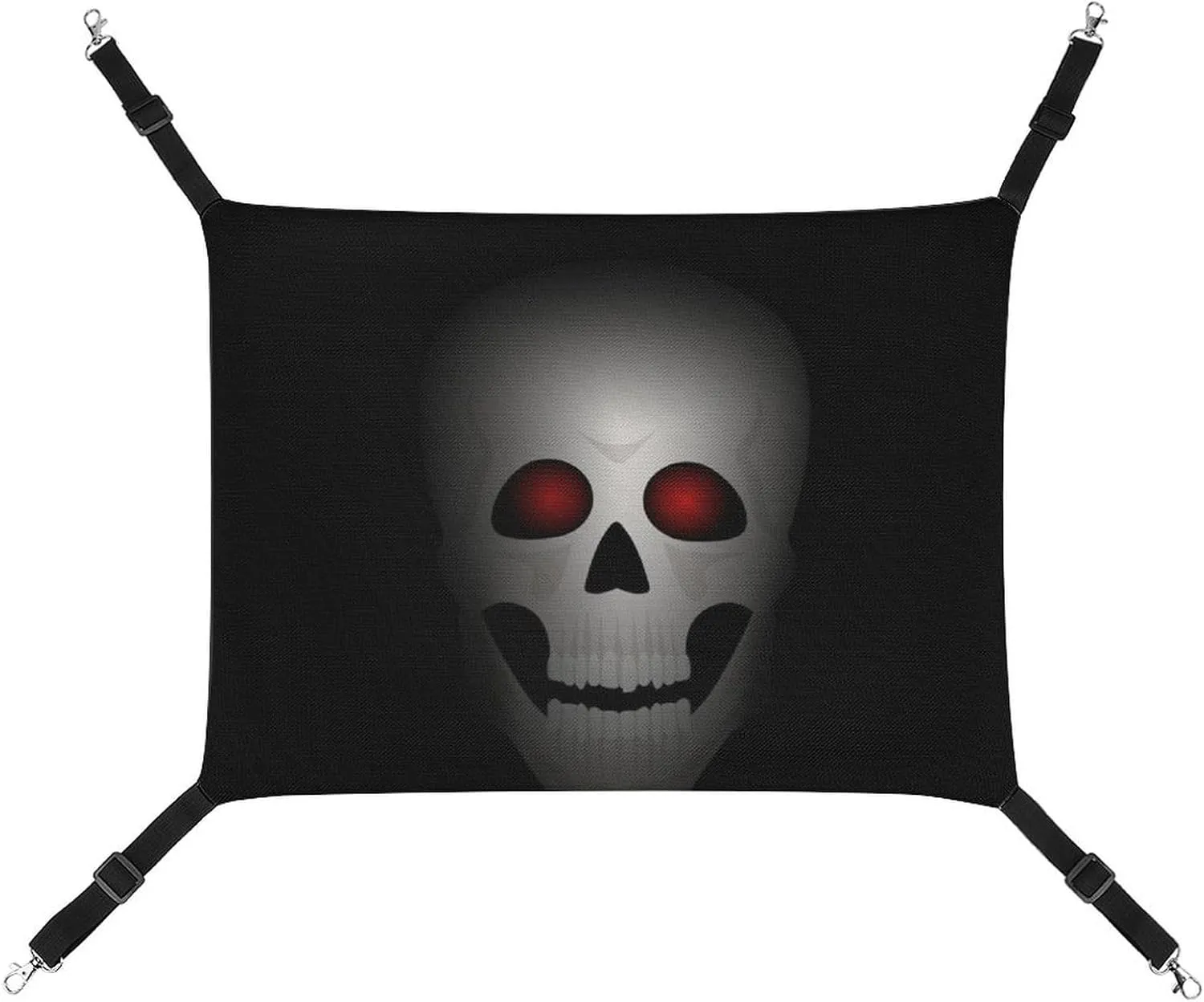 Skull with Red Eyes Hanging Cat Bed Soft Breathable Pet Hammock for Cage Pet Sleeper for Kitten Ferret Puppy Rabbit