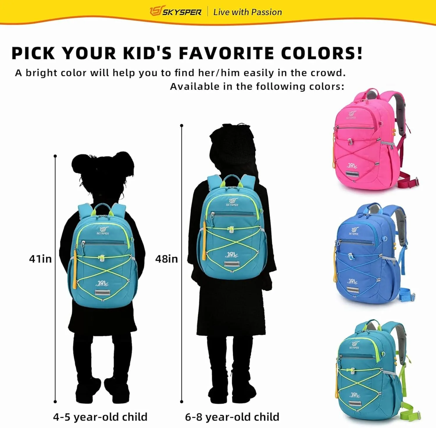 SKYSPER Kids Backpack 18L Children School Bag Child Boy Girl Pack Ages 4-8 for Traveling Day Trips Classes(Green)