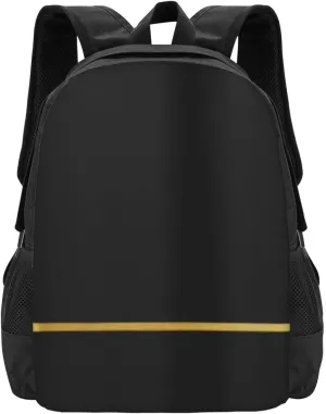 Sleek Black With Gold Stripe Lightweight Packable Backpack Travel Casual Hiking Daypack Foldable Backpack For Men Women