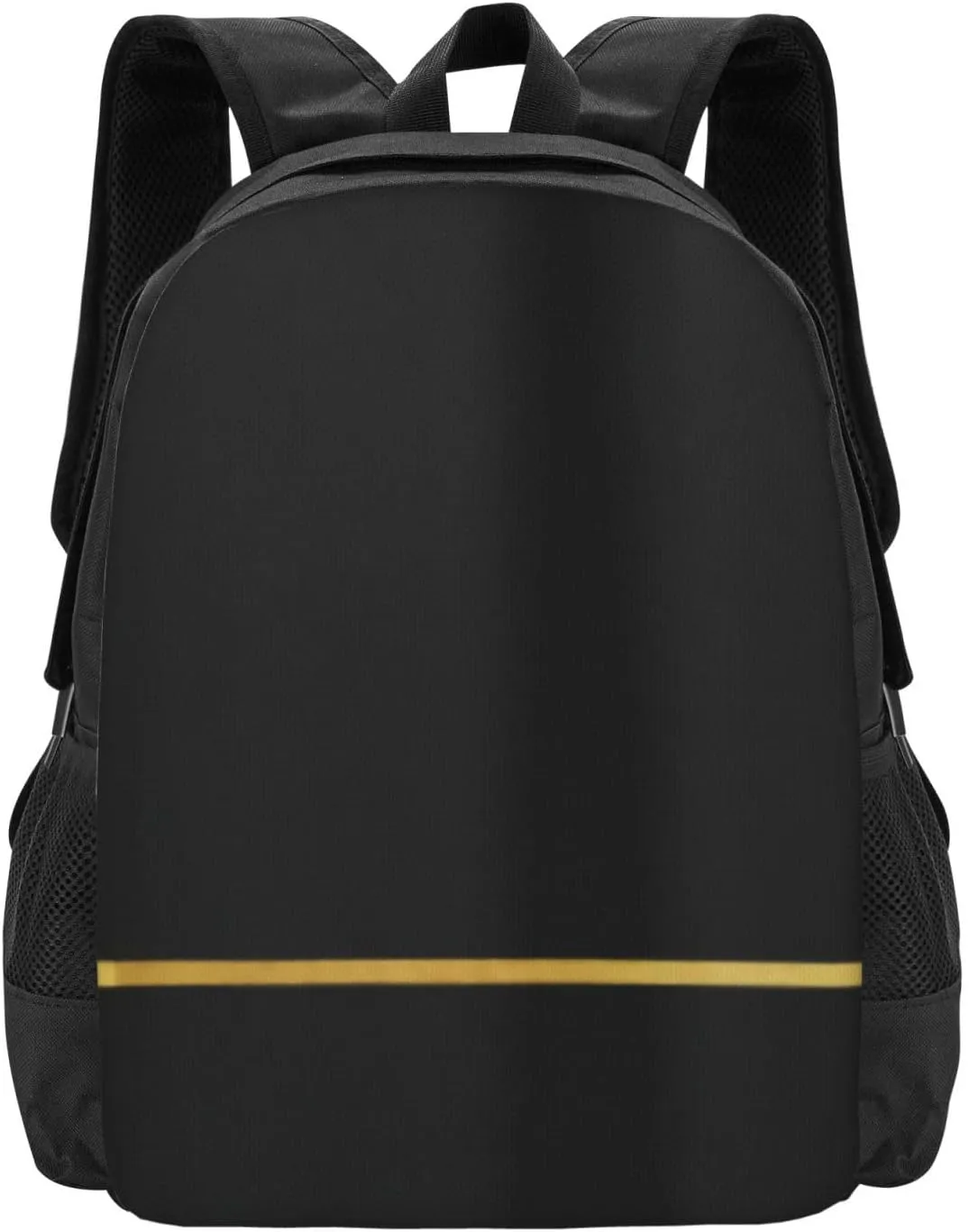 Sleek Black With Gold Stripe Lightweight Packable Backpack Travel Casual Hiking Daypack Foldable Backpack For Men Women