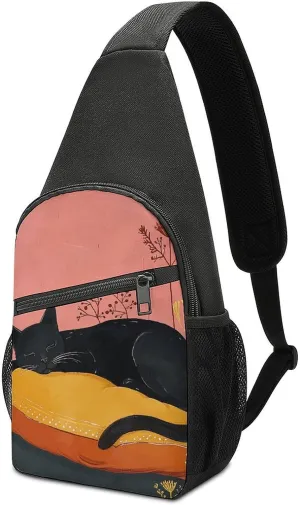 Sleep on Pillow Sling Bag Casual Chest Bag Crossbody Shoulder Backpack Sport Travel Hiking Daypack for Women Men
