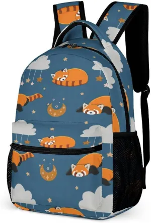 Sleeping Red Panda Pattern Backpack Bags for Women Men Adjustable Daypack Rucksack Travel Holder Bookbags Shopping Bags for Adult Office 16 Inches