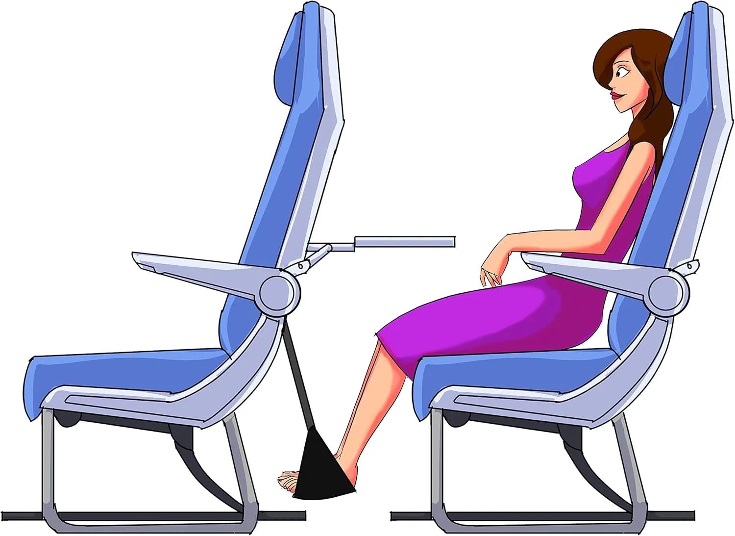 Sleepy Ride - Airplane Footrest Made with Premium Memory Foam - Airplane Travel Accessories - Helps to Prevent Swelling and Soreness - Provides Comfort for Shorter Legs (Royal Blue)
