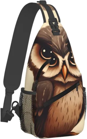 Sling Bag for Men Women Crossbody Backpack Cute Owl Crossbody Bag Chest Bag for Travel Sport