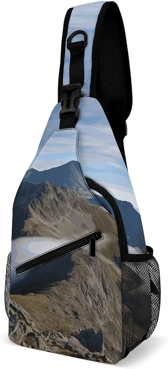 Sling Bag for Men Women Summits And Ridges Chest Bag Casual Crossbody Bag Sling Backpack for Travel Daypack
