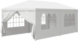 Smartxchoices 10' x 20' Outdoor White Waterproof Gazebo Canopy Tent with Removable Sidewalls Windows Heavy Duty Tent for Party Wedding Events Beach BBQ…