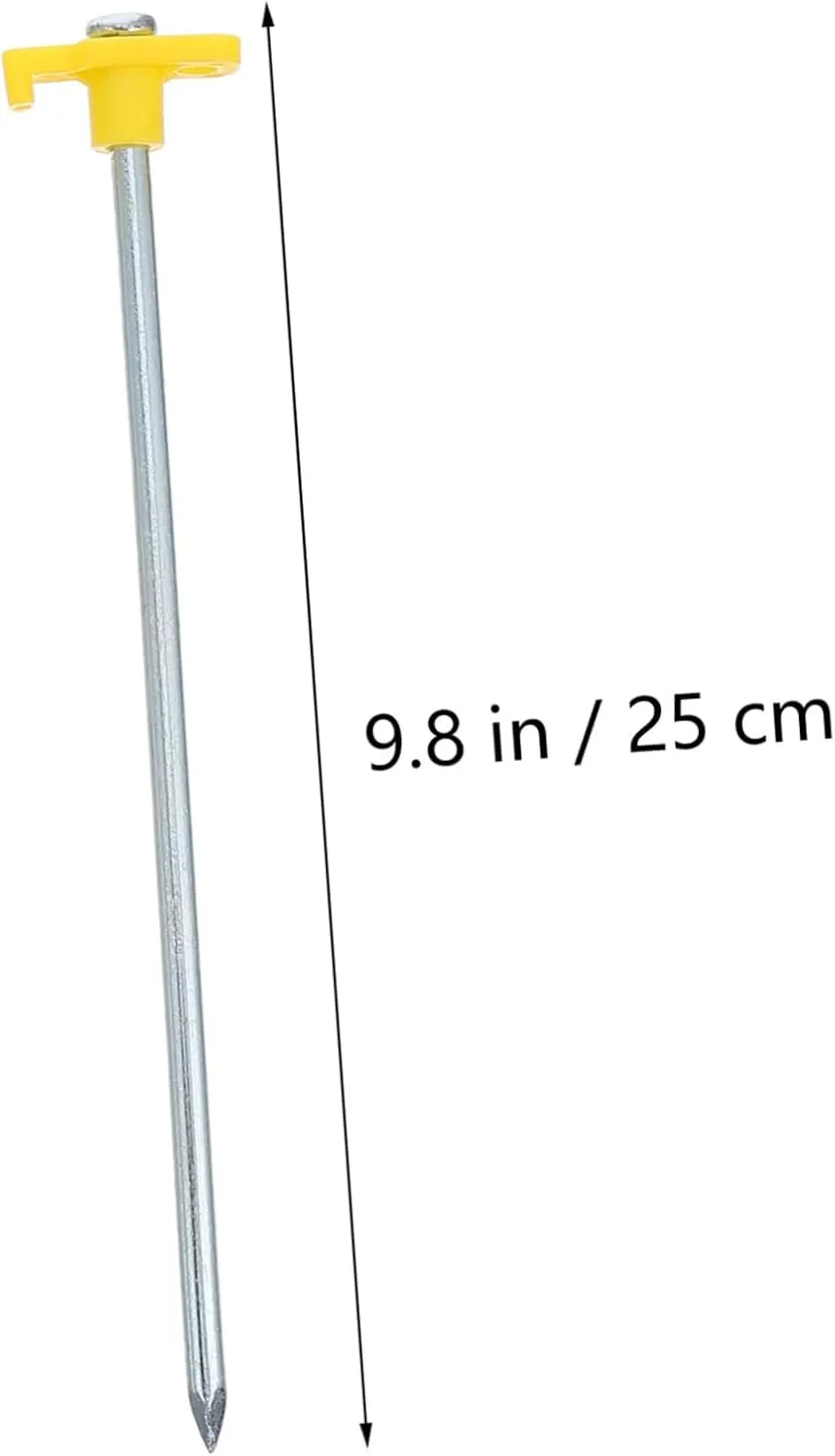 Sosoport 10pcs Lengthened Tent Stakes Windproof Ground Nails for Camping Aluminum Tent Anchor Stainless Steel Pegs
