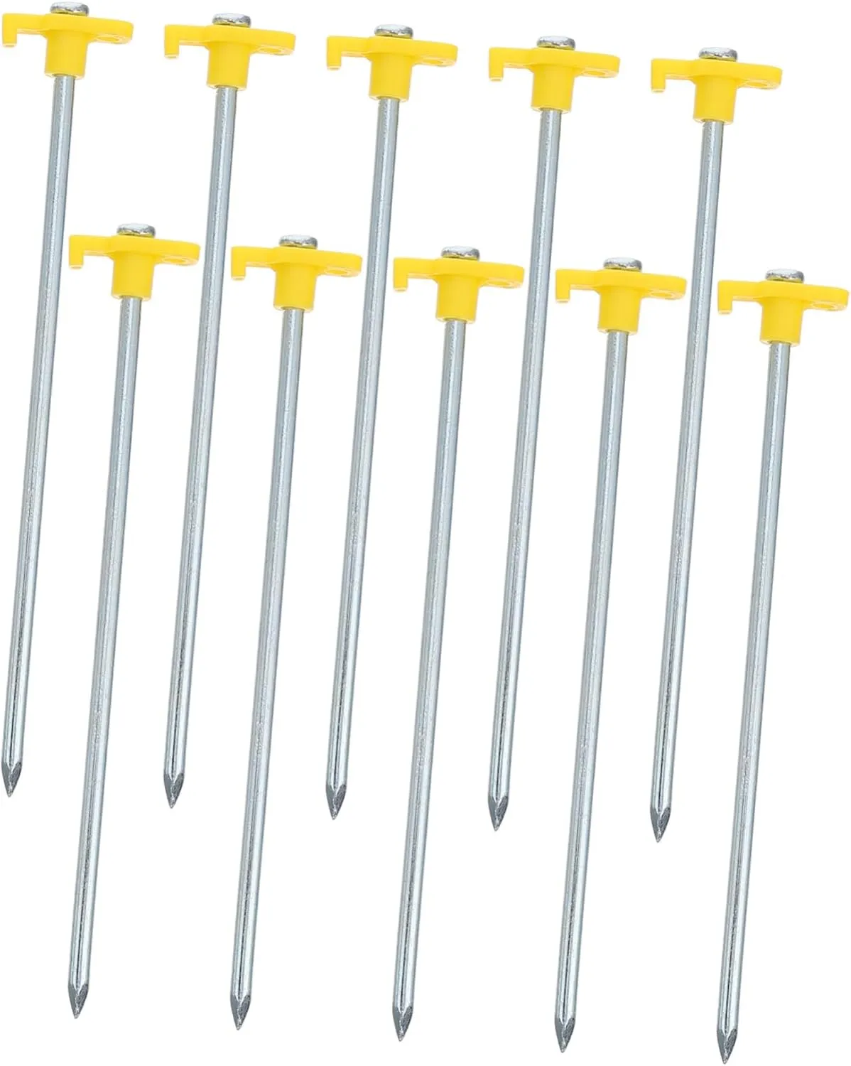 Sosoport 10pcs Lengthened Tent Stakes Windproof Ground Nails for Camping Aluminum Tent Anchor Stainless Steel Pegs