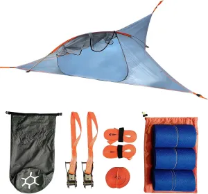Spider Tents Camping Hammock 1-2 Person Tent with Mosquito Net,130×130×106.3inches,Durable,Lightweight 7.4 LBS,70D Polyester,PU/UV Coating for Outdoor Park Traveling Hiking.(Sky Blue).