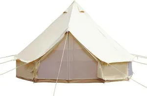 SportTent 4-Season Cotton Bell Tent Waterproof Large Teepee Glamping with Mesh Door Mosquito Screen Ground Sheet Waterproof Cotton for Family Luxury Camping Tents for Outdoor Hiking Christma