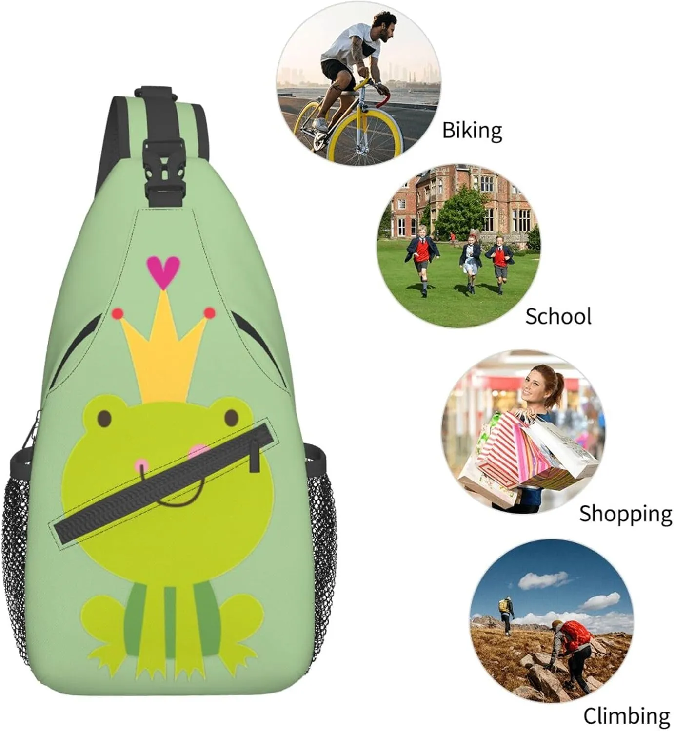 SSIMOO Crown Frog Versatile Travel Hiking Backpack-Perfect For Outdoor Cycling,Chest Shoulder Bag