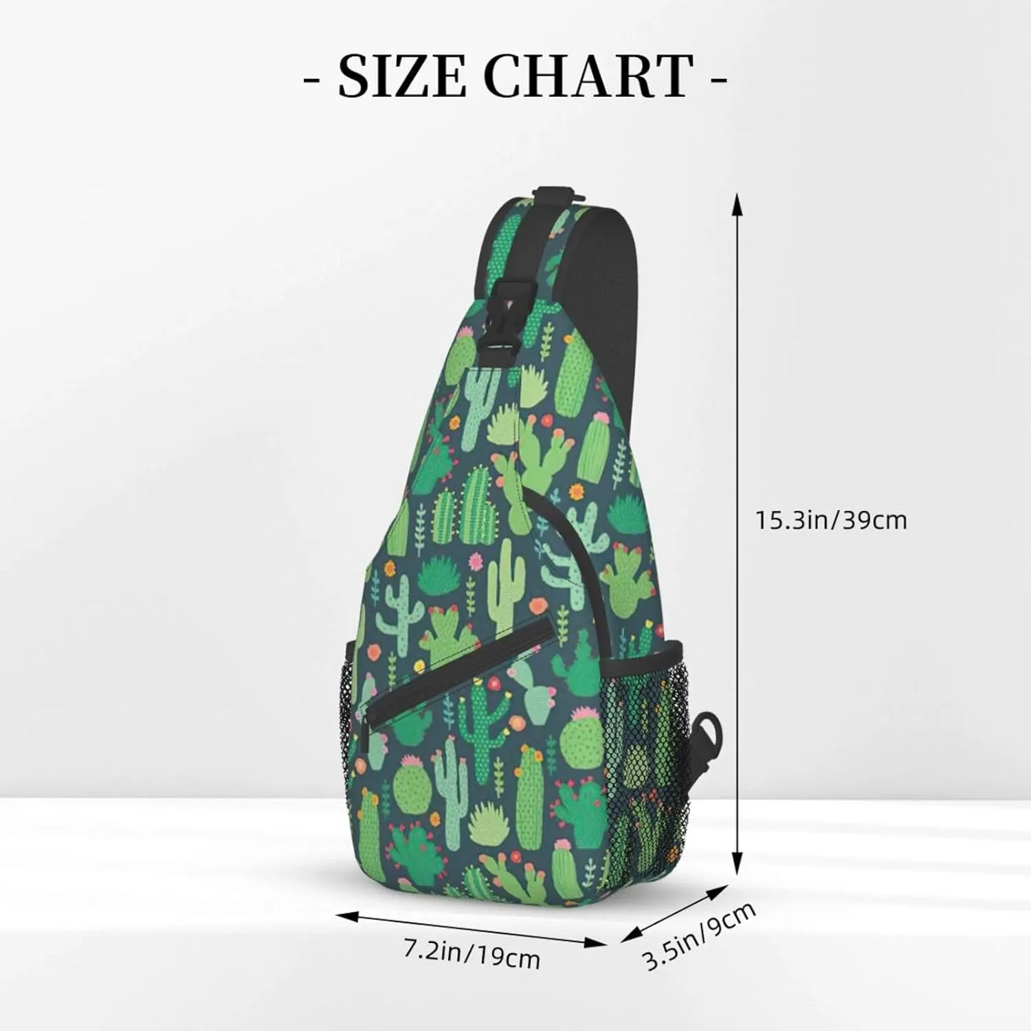 SSIMOO Cute Cactus Seamless Illustration Versatile Travel Hiking Backpack-Perfect For Outdoor Cycling,Chest Shoulder Bag