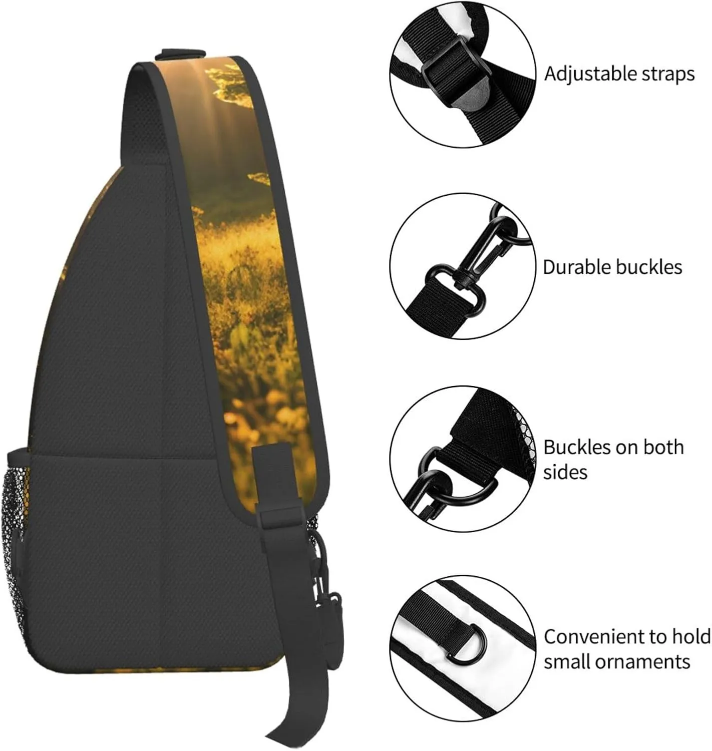 SSIMOO Morning Sunlight In Wilderness Versatile Travel Hiking Backpack-Perfect For Outdoor Cycling,Chest Shoulder Bag