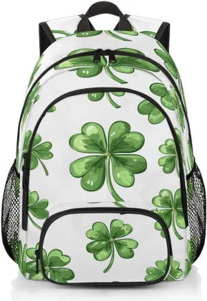 St Patrick's Day Carry on Travel Backpack for Women Men Water resistant Lightweight Rucksack Backpack for Weekender Casual Work Hiking Green Shamrock Clover Spring
