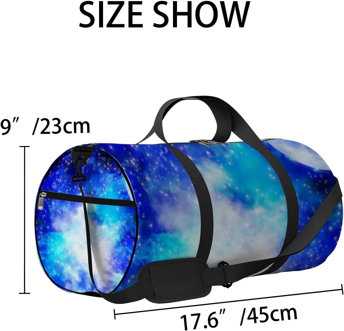Starry Sky Castle Sports Bag Tote Bag Waterproof Gym Bag with Shoulder Strap Zipper 2 Side Pockets for Men and Women, Travel and Storage Shoulder Bag.