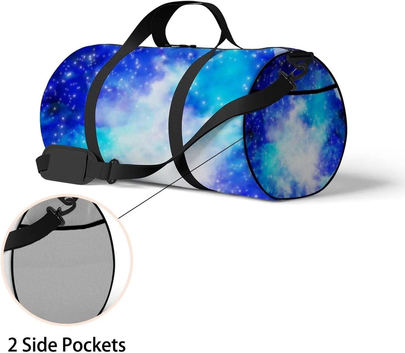 Starry Sky Castle Sports Bag Tote Bag Waterproof Gym Bag with Shoulder Strap Zipper 2 Side Pockets for Men and Women, Travel and Storage Shoulder Bag.