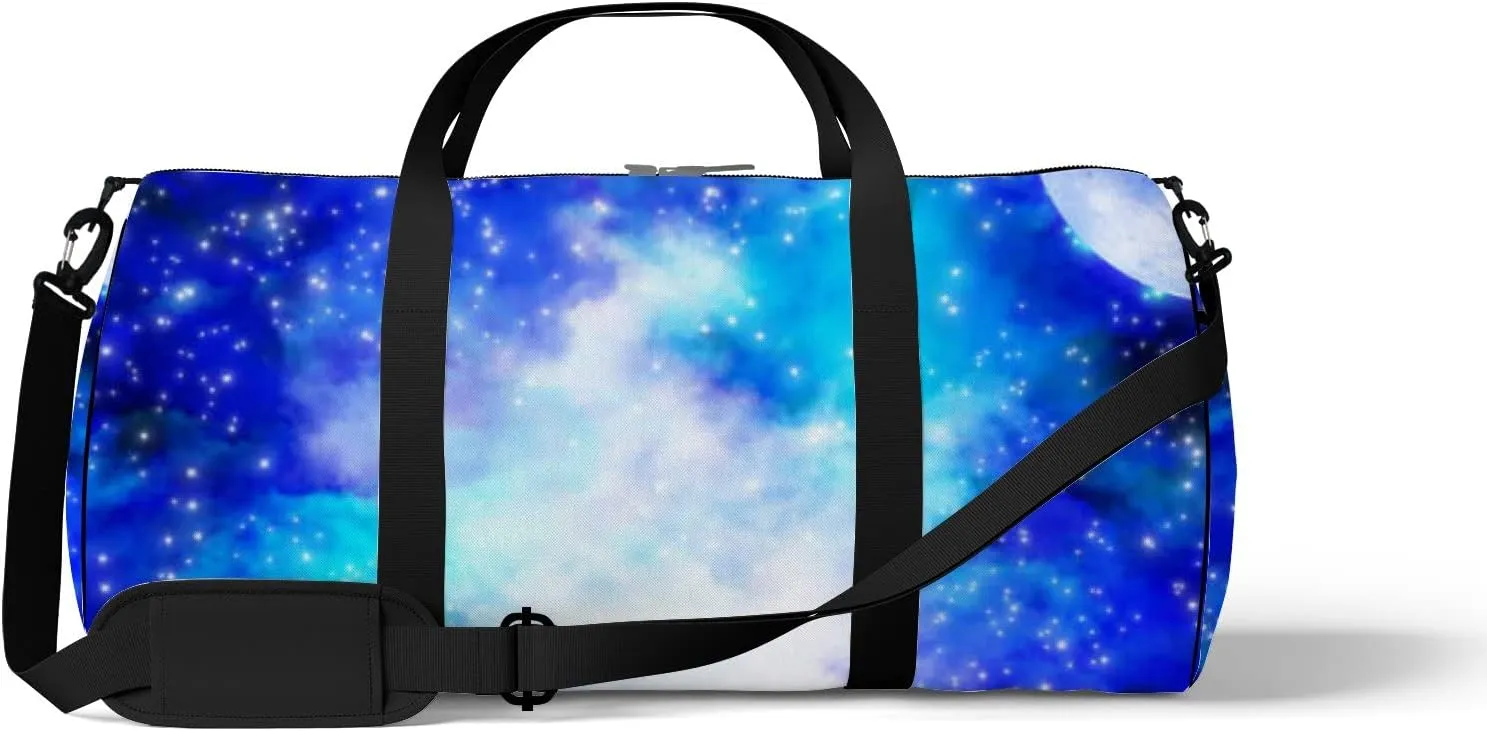 Starry Sky Castle Sports Bag Tote Bag Waterproof Gym Bag with Shoulder Strap Zipper 2 Side Pockets for Men and Women, Travel and Storage Shoulder Bag.