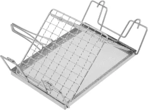 Sturdy Stainless Steel Portable Toast Rack Folding Camp Toaster Roasting Rack Handle Camping Stove Toaster for Indoor Outdoor Use