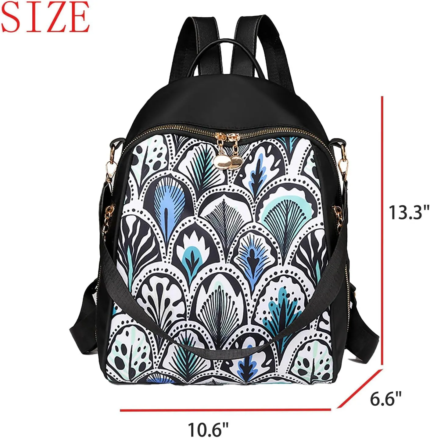 Stylish Casual Print College Work Backpack Shoulder Bag Outdoor Travel Backpack with Anti Theft Pocket Daypack (Feather)